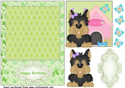 Green Birthday Pooch Card Front 1