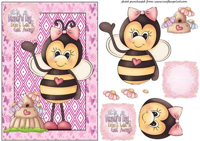 Pink Its a Beautiful Day Bee Card Front