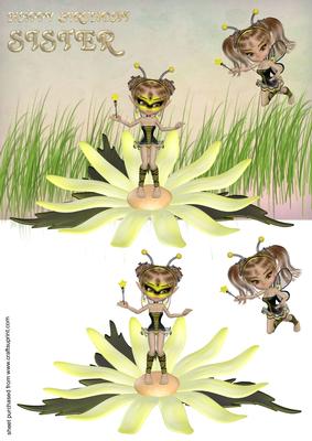 Happy Birthday Sister Garden Fairy