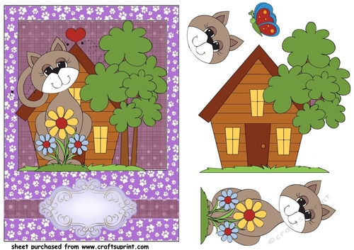 Cute cat new home card front 2