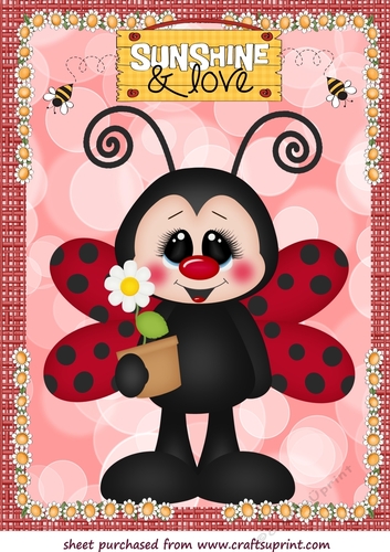 Sunshine and love ladybird topper 1
