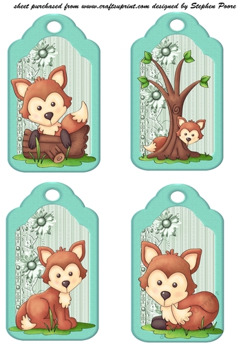 4 Cute fox tag toppers