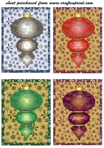 4 Christmas bauble toppers