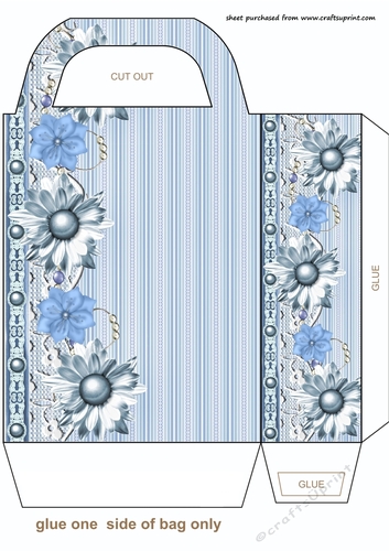 Blue floral gift bag 