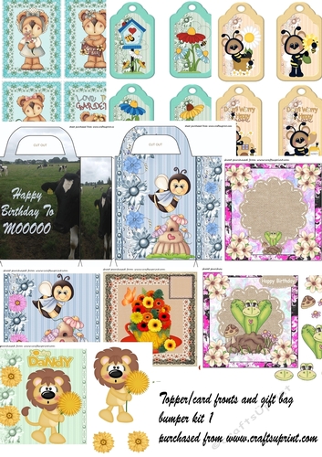 Assorted animal and floral sheets bumper kit 1