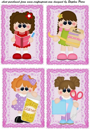 4 girls love to scrapbook toppers