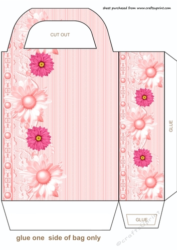 Pink floral gift bag