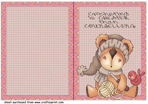 Crochet bear cut and fold card (English spelling) 5