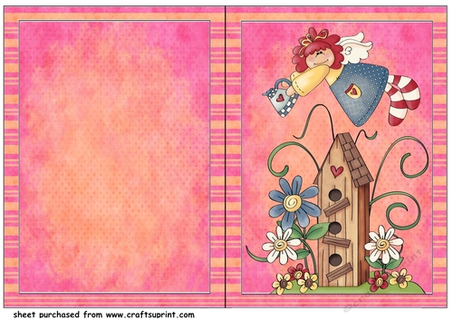 Garden angel cut and fold card 1