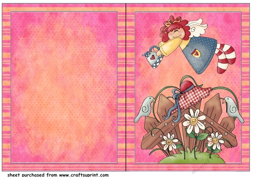 Garden angel cut and fold card 2