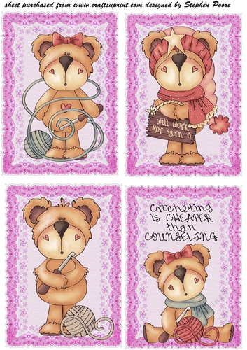 4 crochet bear toppers(American spelling)