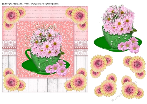 Pink floral card front 2