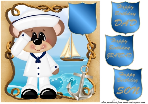 dad/Son/Grandad sailor card front 1