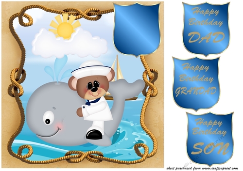 dad/Son/Grandad sailor card front 6