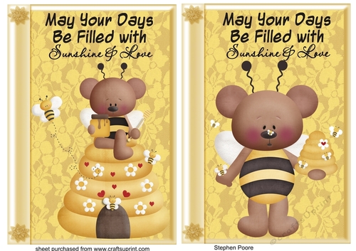 2 Sunshine and love bee card fronts 1