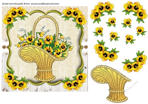 Yellow pansy card front
