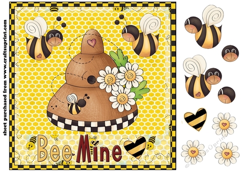 Bee mine Valentines bee card front 1