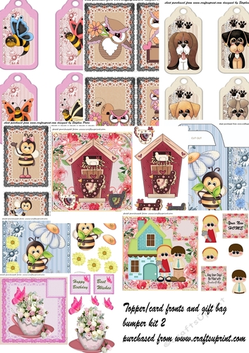 Topper/Card front,gift bag bumper kit 