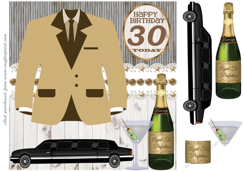 Man about town age 30 card front