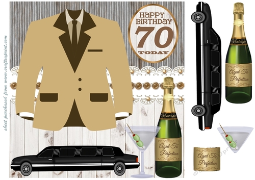 Man about town age 70 card front
