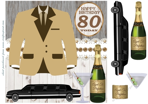 Man about town age 80 card front