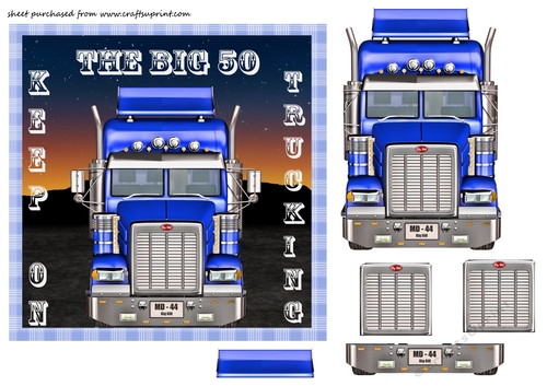 Blue truck the big 50 card front