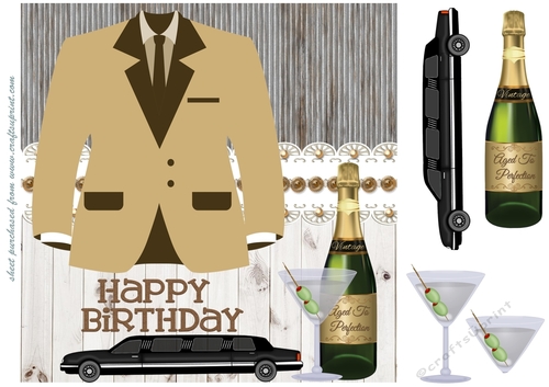 Celebrate in style male birthday card front
