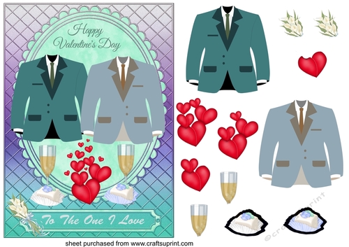 Valentines day card front (male-male)