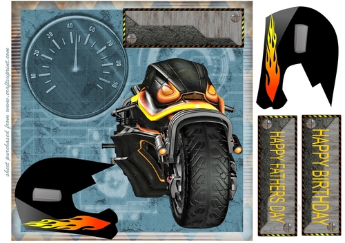 Birthday/Fathers Day motor bike card front