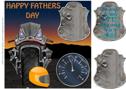 Fathers Day Motor bike card front