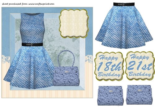 Blue 18th/21st Birthday fashion card front