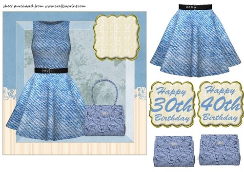 Blue 30th/40th Birthday fashion card front