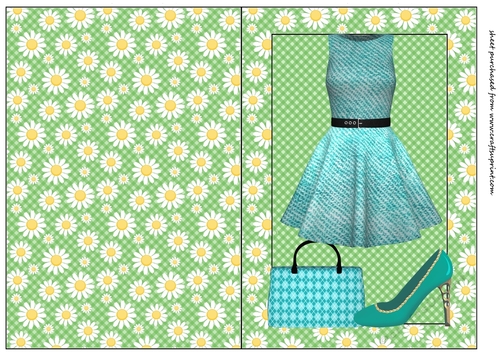Green getting ready for summer cut and fold card 1