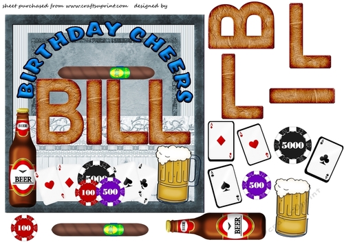 Bill birthday cheers card front