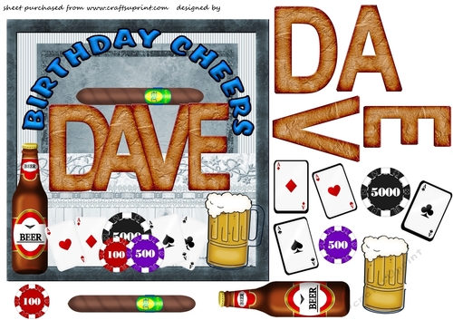 Dave birthday cheers card front