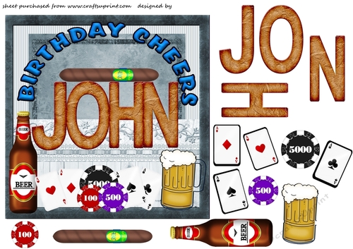 John birthday cheers card front