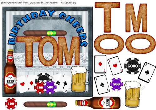 Tom birthday cheers card front