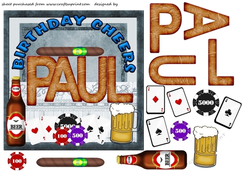 Paul birthday cheers card front