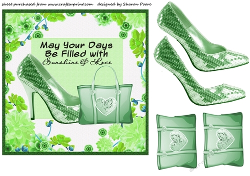 Green handbag and shoe May your days card front
