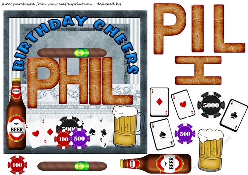 Phil Birthday cheers card front