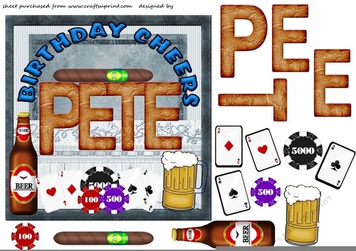 Pete Birthday cheers card front