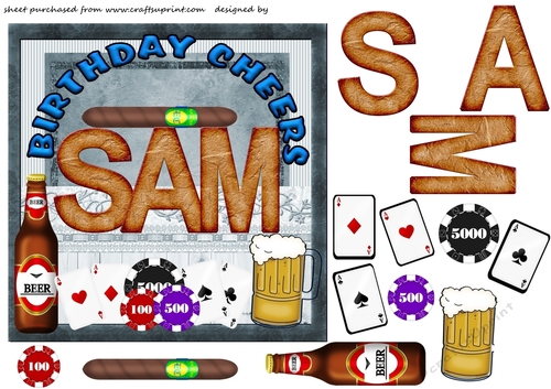 Sam Birthday cheers card front