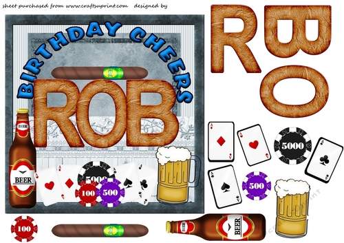 Rob Birthday cheers card front