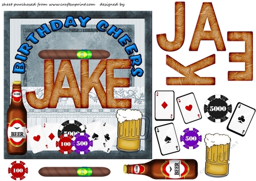 Jake Birthday cheers card front