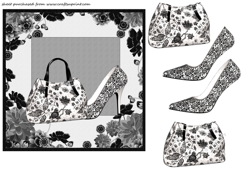 Mono handbag and shoe card front