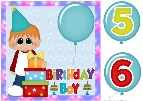 Age 5/6 Light haired boy Birthday card front