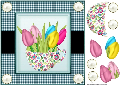 Blue tulip bowl card front