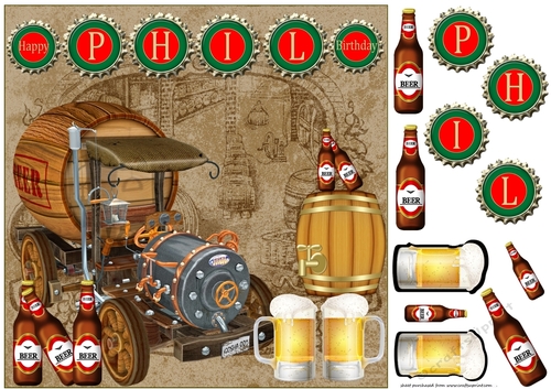 Phil brewery Birthday card front