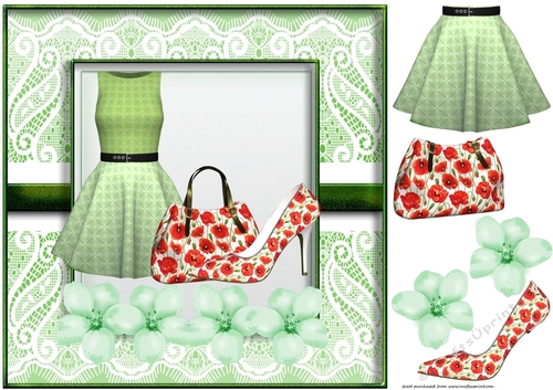 green floral fashion card front
