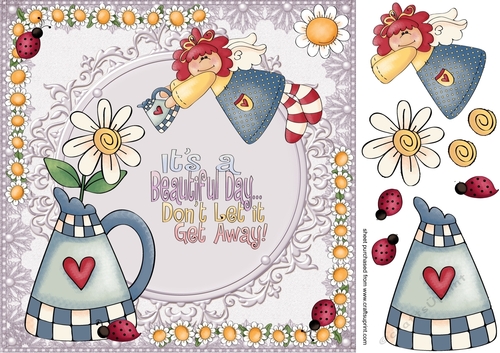 White daisy its a beautiful day card front